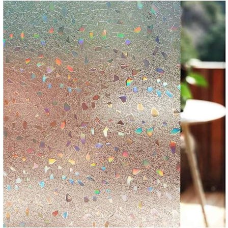 Dekorativ fönsterfilm, färgat glas sekretessfilm, frostat glas