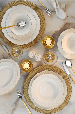 Hermia - Middagssæt (26 dele) Goldie - Flerfarvet - Servicesæt - Fra Homeroom