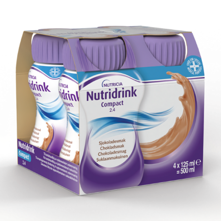 Nutridrink Compact næringsdrikk, Sjokolade, 4x125 ml