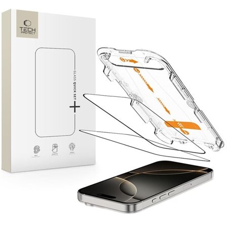 Tech-Protect Quick Set+ 2-pack härdat glas för iPhone 16 Pro