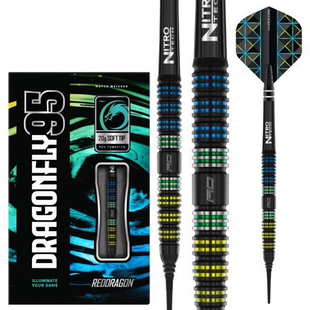Red Dragon Darts Dragonfly 95 Black - Tapered Soft Tip Darts 18g
