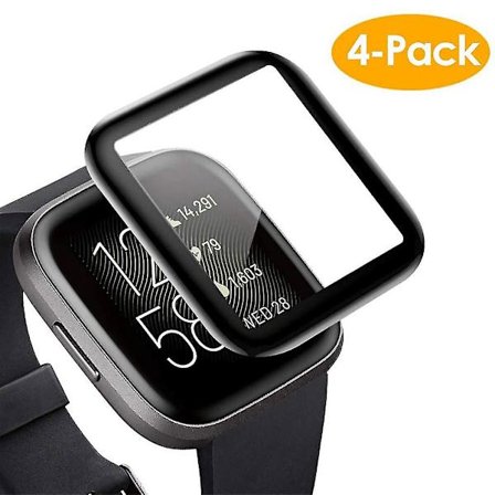 4 stk. skjermbeskyttere kompatible med Fitbit Sense/Versa 3, mykt deksel