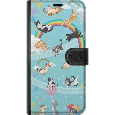 Kompatibelt Plånboksfodral till Motorola Motorola Moto E14 Regnbågar & Katter