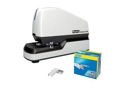 RAPID Rapid Optima 60E för skrivbord, vit och svart - Lyreco - Kontorsmaterial - Till skrivbordet - Häftapparater - El