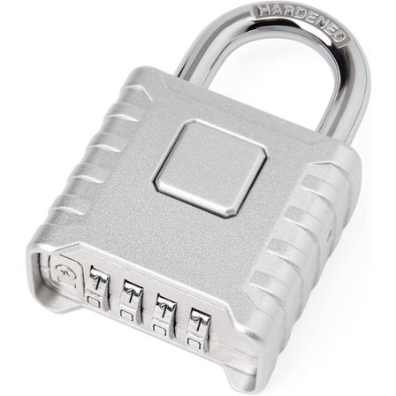 Høybelastnings Kombinasjonshengelås Utendørs, 52mm Rustfritt Stål 4-Siffer Låsekode Hengelås Vanntett med Herdet Stål 8mm Diameter Bøyle