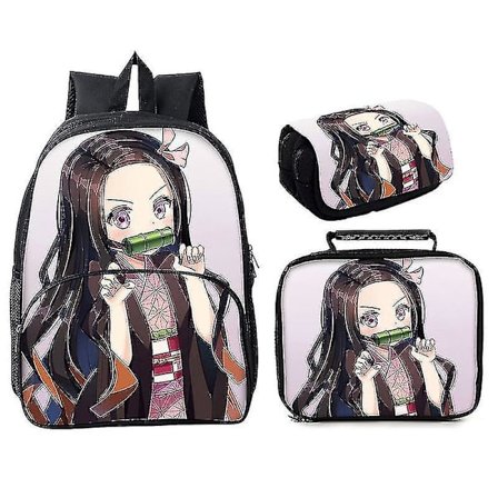 Demon Slayer Ghost Killing Blade Tredelad Set 16 Tum Rund Ficka Skolväska Matväska Pennväska 7