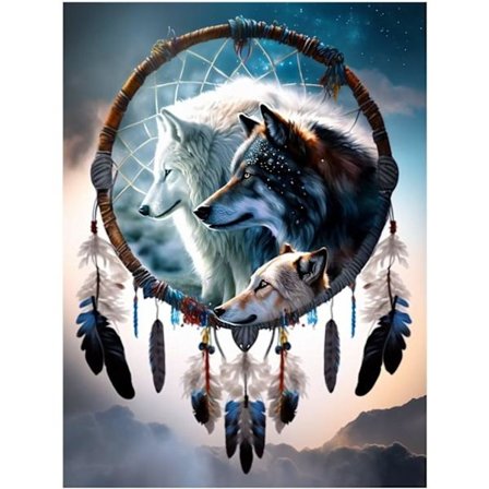 Susi & Unisieppari 5D-timanttitaide, timanttimaalaus seinäkoristeeksi 30x40cm