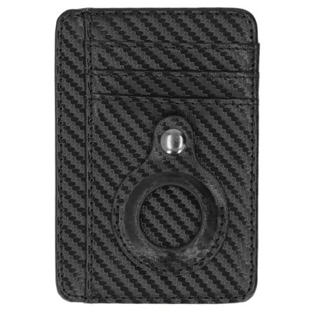 Tyverisikret PU-opbevaringstaske til kreditkort og sporingsenhed, til mænd og kvinder, kulsort