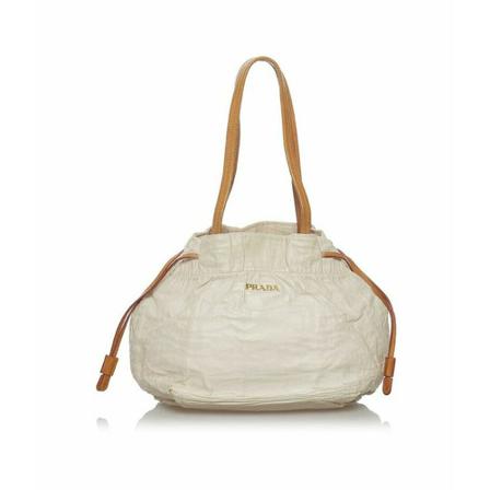 Prada Vintage, Tote Bags Wit, Dames, Maat:ONE Size,leer