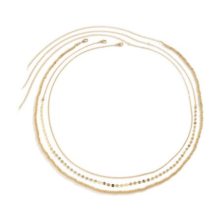 1 st (Guld) Boho Sekvens Midjekedja Guld Lagerad Magkedja