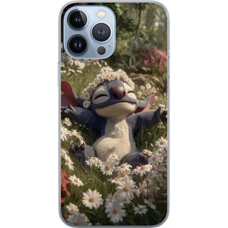 Kompatibel Mobilcover til Apple Apple iPhone 13 Pro Max Blå sød fantasi væsen hvilende i blomstereng med blomsterkrans afslappet forårs motiv og v