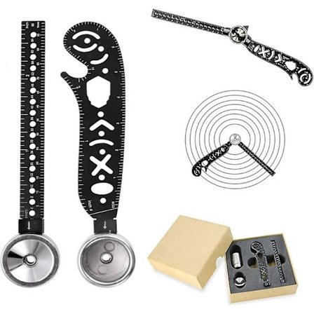 Multifunktionellt ritverktyg Mångsidigt ritverktyg Böjd magnetisk linjal Gradskiva Combo Och Mini Kompass För Anteckningsblock Designers Konstnärer 