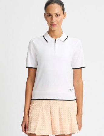 Röhnisch Knitted Polo Top - White - XS