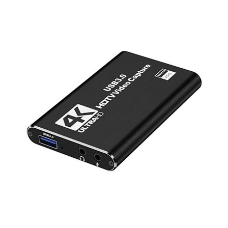 USB3.0 Video Capture Card 4K Capture Card Spela in och streama med hög kvalitet, Kompatibel med Windows, Mac och Linux