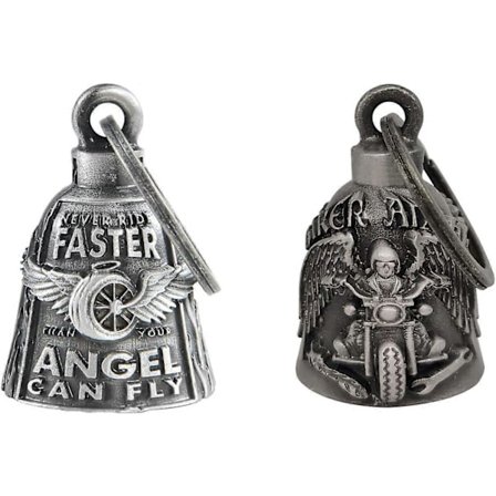 2-pak Motorsykkelbjeller for motorsyklister, lykkebringende beskyttelsesbjeller med oppheng