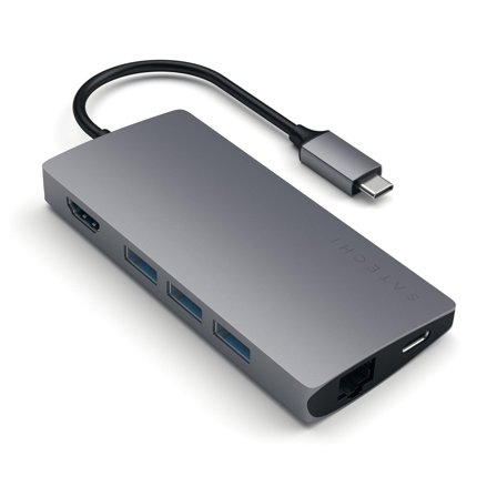Satechi Type-C MultiPort Adapter 4K V2, Spacegrey, HDMI, 3 x USB 3.0, USB-C, SD/microSD, Ethernet