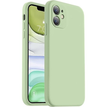 Opgraderet flydende silikone med [firkantede kanter] [kamerabeskyttelse] [blødt anti-ridse mikrofiberfor] telefoncover til iPhone 11 6,1 tommer - 