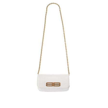 Balenciaga ‘Gossip’ Pung with chain Hvid, Dame Punge og Kortholder, Størrelse: ONE Size