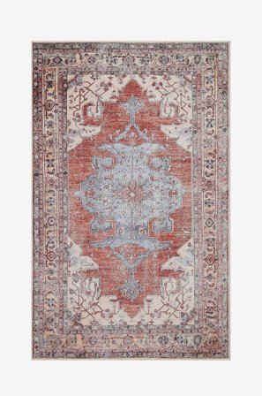 KM Home - Tvättbar matta Kashan - Flerfärgad - Lugg & ryamattor - 200X300 - Från Homeroom