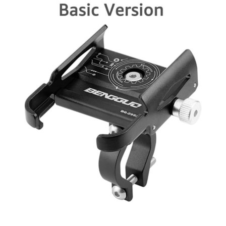 Universal telefonholder til cykelstyr i aluminiumslegering - Sort / Sort