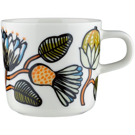 Marimekko Tiara kaffekopp 2 dl, hvit/grønn/oransje' - 'HvitOransjeGrønn