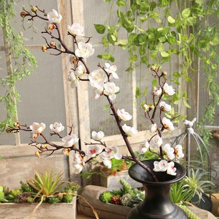 Kunstig silke falske blomster Plum Blossom Floral Bryllupsbukett Party Dekor Rosa Rose