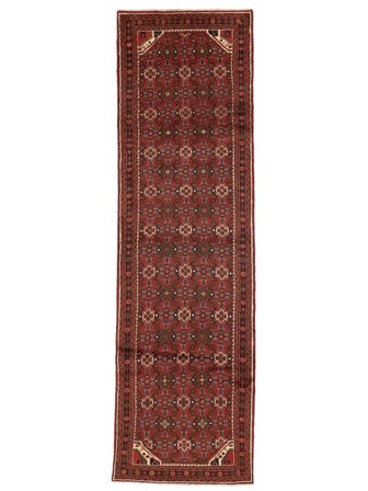 Oriental Hamadan Rug 85X293 Runner Dark Red/Black Wool, Persia