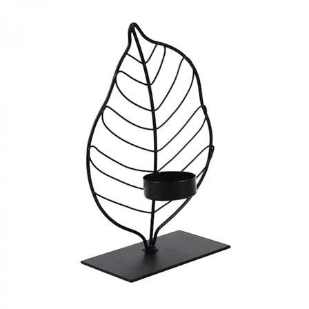 Lövljusstake Ljusstake Centerpiece Juldekoration Svart