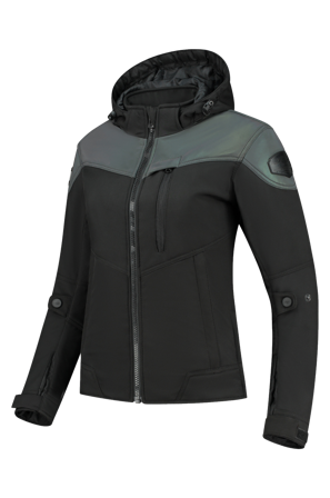 Giacca Moto Donna Rusty Stitches Ann Nero/Riflesso d'olio 42