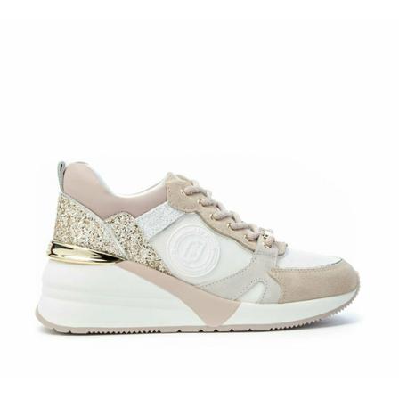 Liu Jo Suede sneakers met glitter , Wit , Dames , Maat: 37 EU