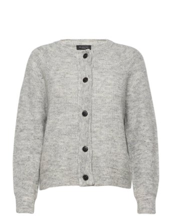 Slflulu Ls Knit Short Cardigan Noos Grey Selected