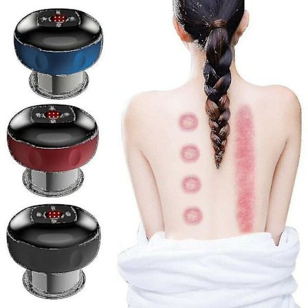 Tflycq Smart Cupping Therapy Massager med rött ljusterapi Elektrisk Cupping Massager för Svart-