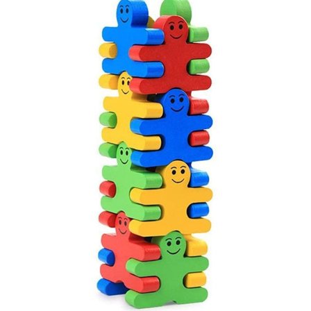 16 kpl Rakennuspalikat Puinen Piirretty Koulutus Tasapaino Palikat Lapsille DIY S KLB