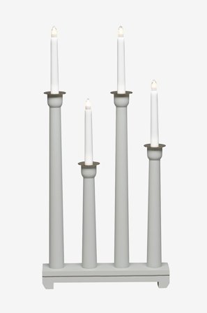 Konstsmide - El-lysestake 4 lys tre 59 cm - Grå - Adventsstaker - Fra Homeroom