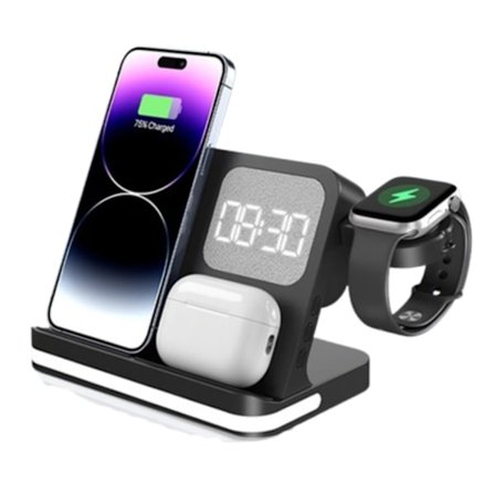 4-i-1 Trådlös Laddare 15W För iPhone och Samsung Produkter