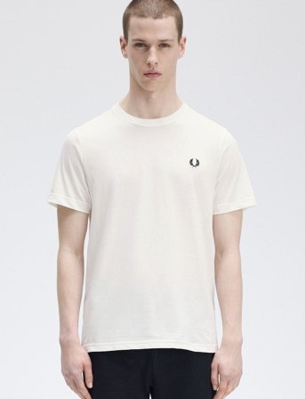 Fred Perry Crew Neck T-Shirt - White - XL