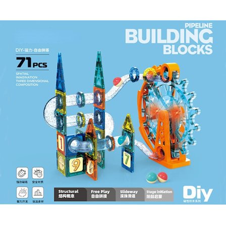Järnhjul magnetiska rör byggblock-71 st