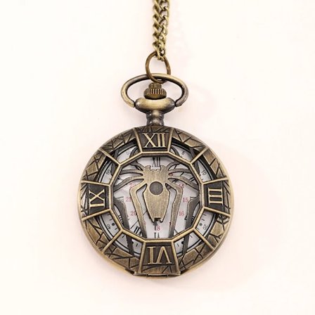 Fashion Ny Vintage Relief Snidad Och Urholkad Romersk Flip Stil Fickur På Kedja Hänge Klocka Kedja Herr Dam(FMY) Brons