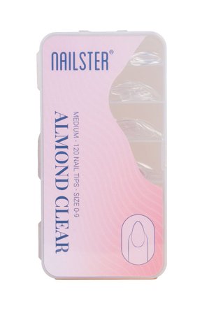 Nailster Tipper Almond Medium Clear, Makeup, Kunstige Negle Og Tilbehør, Kunstige Negle