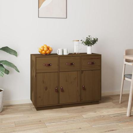 Vidaxl Skänk Honungsbrun 100x40x75 Cm Massiv Furu Brun