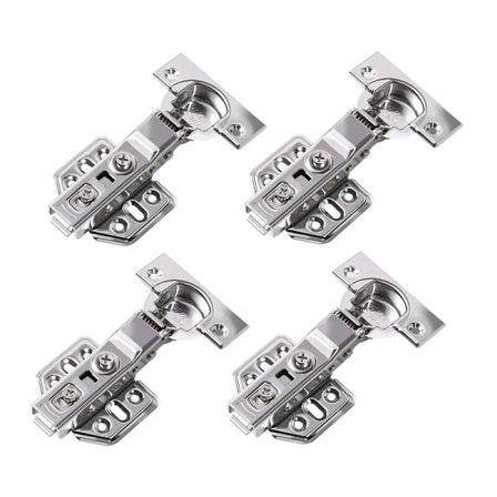 Skap Hengsler, Delvis Overlapp Lukket Dør Hengsel for Rammeskap, Nikkelbelagt Rustfritt Stål, Pakke med 4