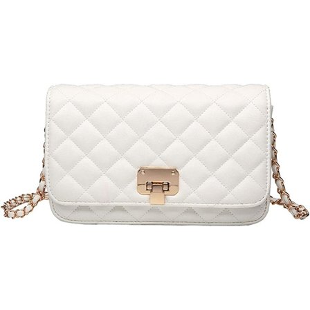 Vattentät lädertote väska, axelrem för kvinnor (vit)