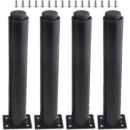 Sats med 4 justerbara möbelben i metall (25-42 cm, svart)