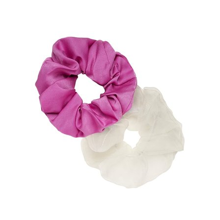 KICKS Beauty Large Hair Scrunchies Pink/White 2 stk., Hår, Hårpynt, Scrunchies