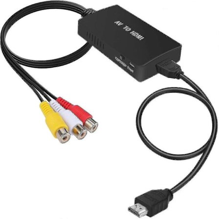 RCA til HDMI-konverter, kompositt til HDMI-adapter Støtte 1080p PAL/NTSC-FA-