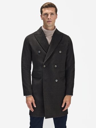 John Henric Men's Brown Coat Wool & Cashmere Size 52