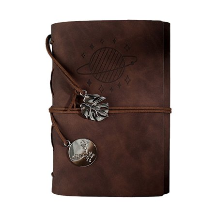 Kompakt innbundet notatbok med lommer, 80 sider