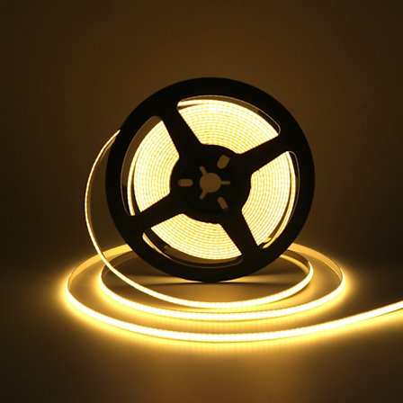 COB LED Strip Lights 3000K, Dimbar LED Strip Kit, Super Starka 5V LED Tejp Ljus CRI90+, 5M 320 LED, Varmvit (B 8mm)