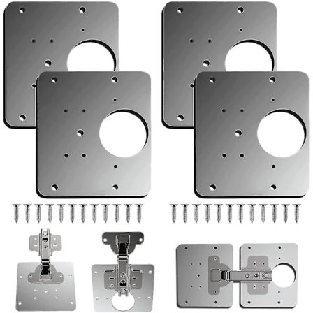 Hængselreparationsplade, Hængselreparationsbeslag til skabe, Reparationssæt til hængsler til køkkenskabslåger