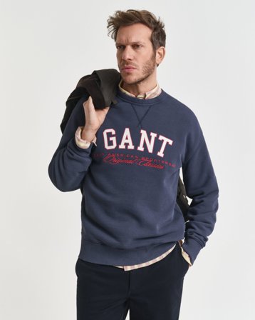 GANT Herren Collegiate Graphic Rundhals-Sweatshirt (XXXL) Blau
